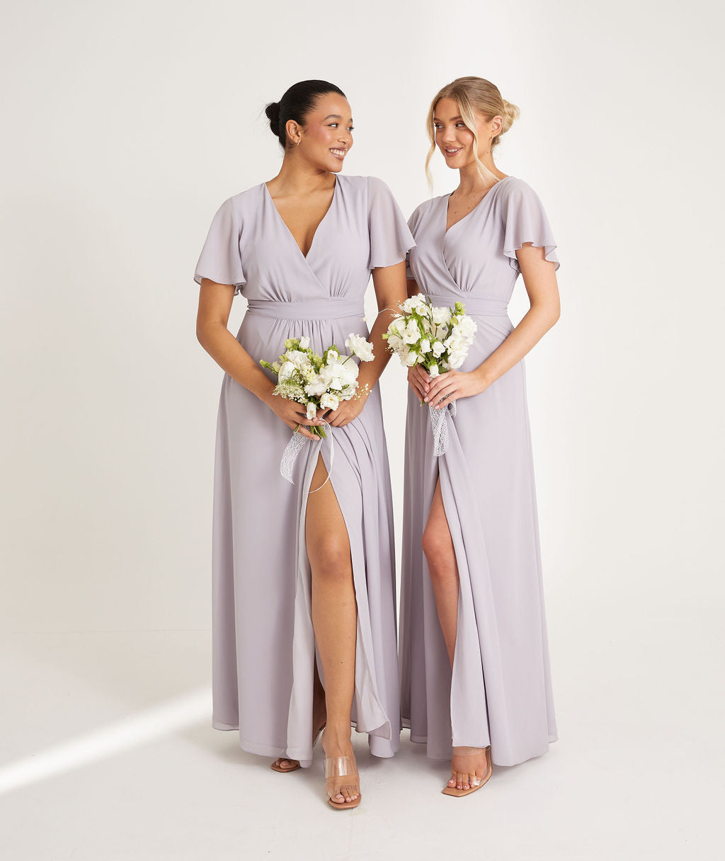 Lilac grey bridesmaid clearance dress