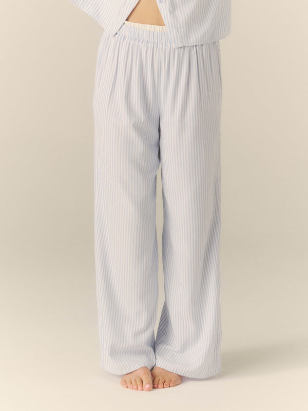 Blue Stripe Boxer Pyjama Trousers - Baby Blue