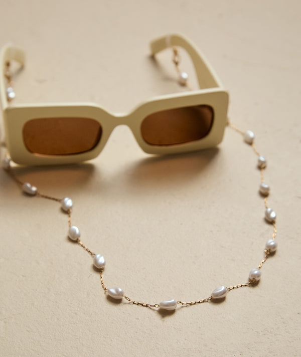Faux Pearl Sunglasses Chain - Ivory