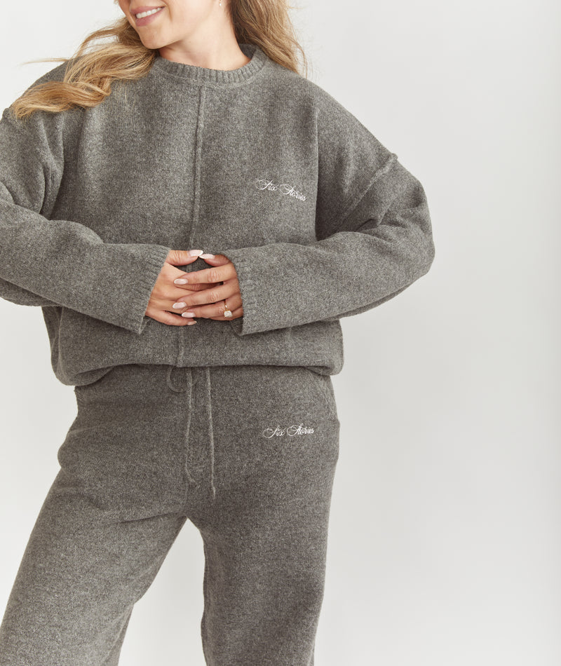 Script Six Stories Knitted Relaxed Jumper - Grey