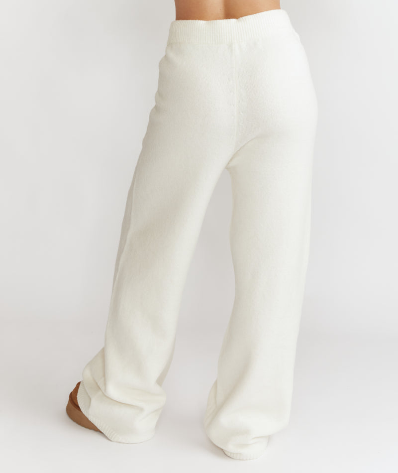 Script Six Stories Knitted Relaxed Wide Leg Trousers - Cream