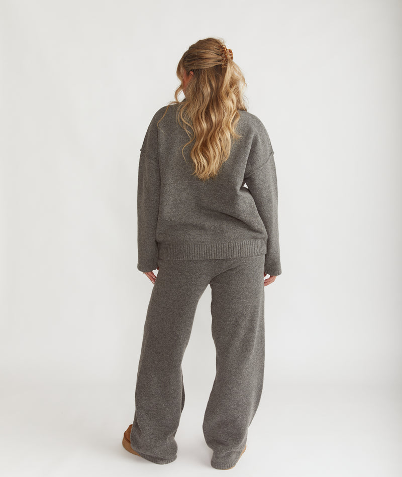 Script Six Stories Knitted Relaxed Jumper - Grey