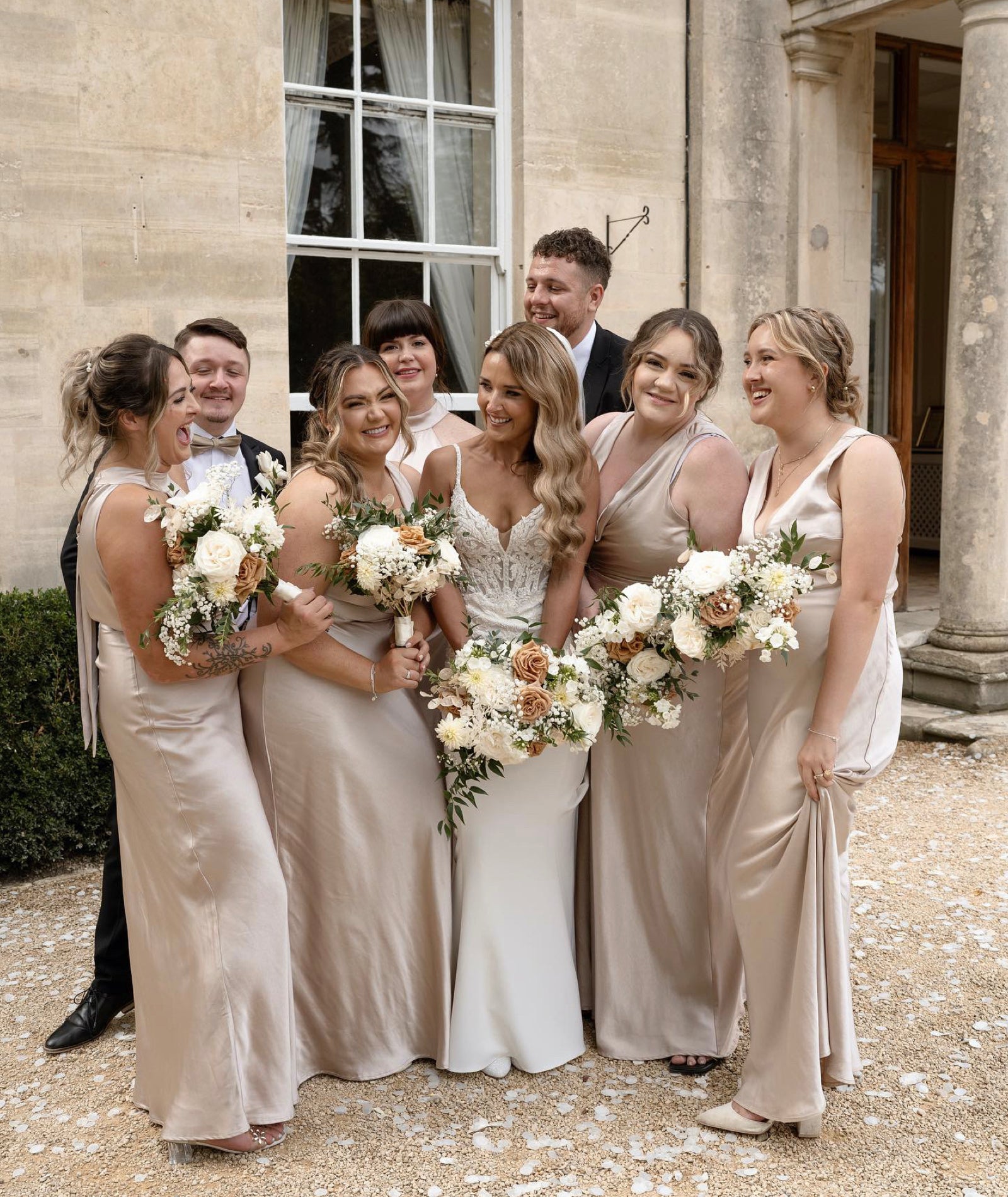 Champagne colored best sale bridesmaids dresses