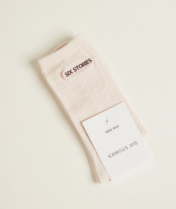 Pointelle Socks - Rosewater