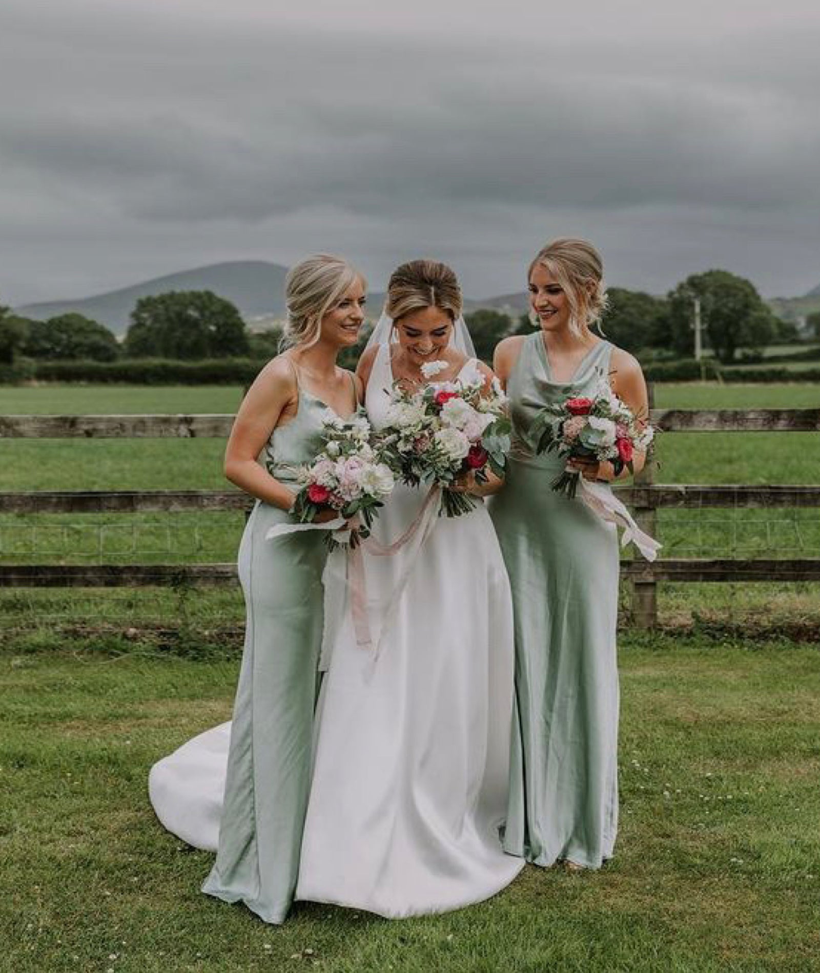 Meadow green shop bridesmaid dresses