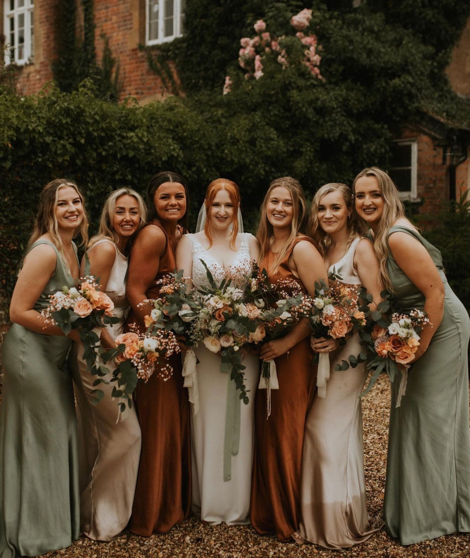 Rust sale bridesmaid dress