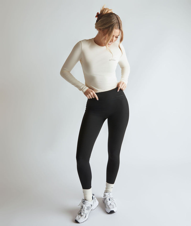 Premium Branded Leggings - Black