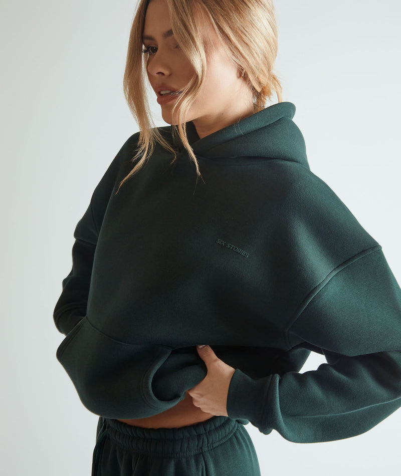 Relaxed Hoodie Forest Green