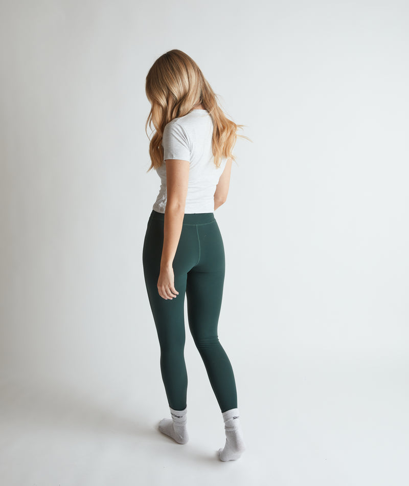 Premium Branded Leggings - Forest Green