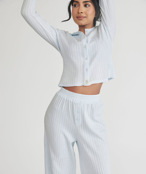 Pointelle Pyjama Trousers - Baby Blue