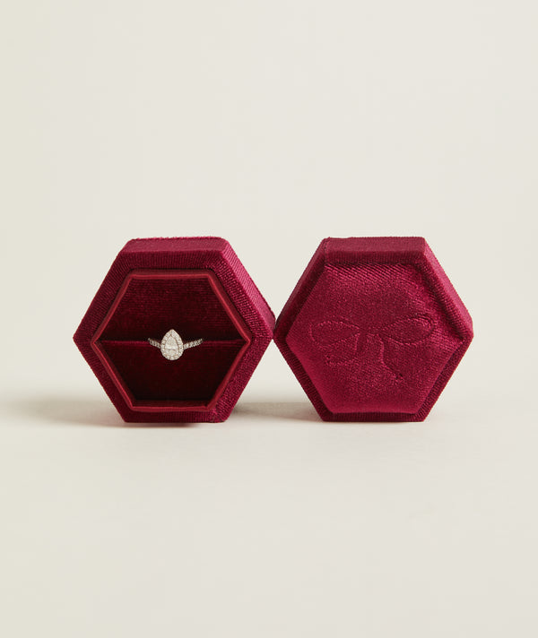 Velvet Ring Box - Deep Wine